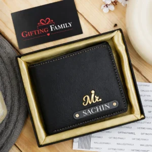 Personalised Men's Wallet with Name & Charm